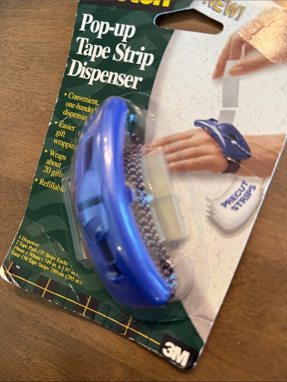 New sealed scotch pop-up tape strip dispenser with two pads